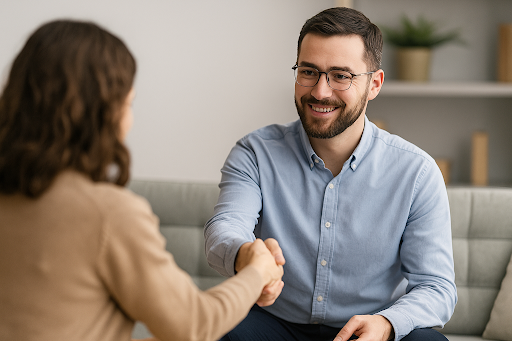 aperto de mãos psicólogo